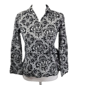 ANN TAYLOR Black/White Wrap Top 2p